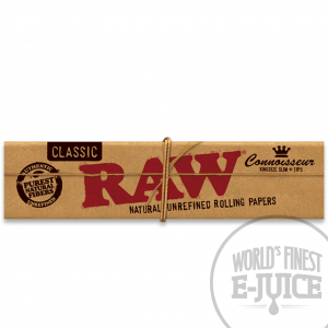 Connoisseur King Size Slim With Tips (32ct) - Display of 24 By RAW